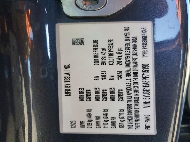 Продаж на аукціоні авто 2023 Tesla Model 3, vin: 5YJ3E1EA8PF715190, номер лоту: 74151735