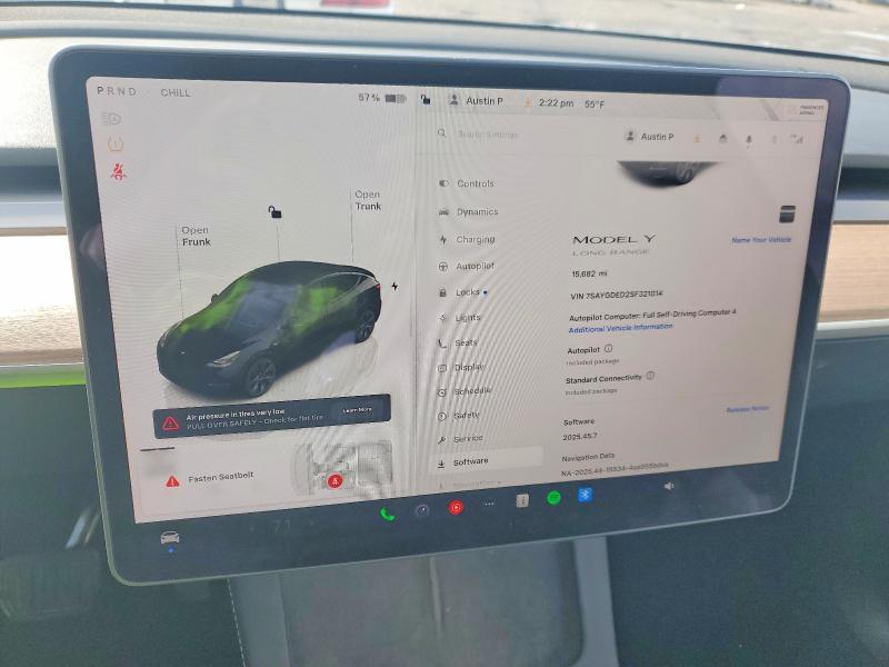77570175 :رقم المزاد ، 7SAYGDED2SF321014 vin ، 2025 Tesla Model Y مزاد بيع