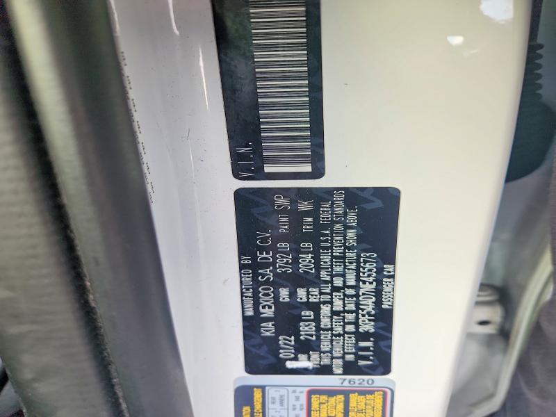 76826045 :رقم المزاد ، 3KPF54AD7NE455673 vin ، 2022 Kia Forte مزاد بيع