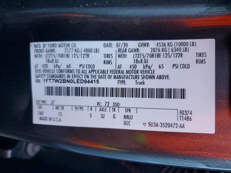 Продаж на аукціоні авто 2020 Ford F250, vin: 1FT7W2BN0LED94415, номер лоту: 75686935