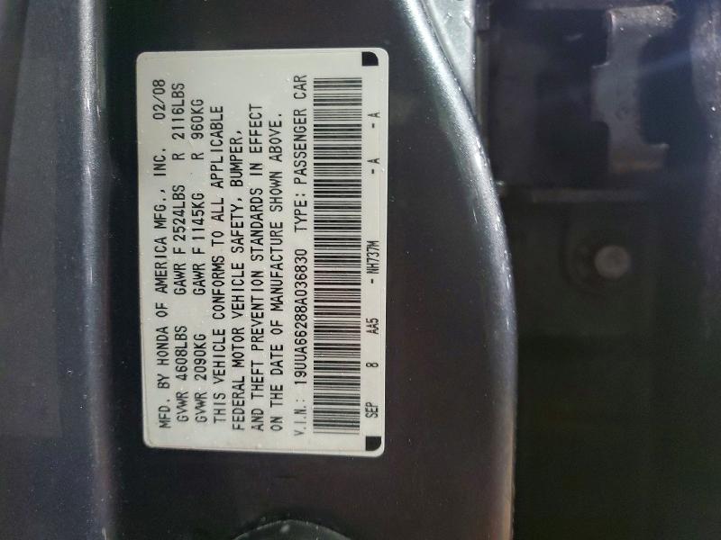 Aukcja sprzedaży 2008 Acura Tl, vin: 19UUA66288A036830, numer aukcji: 76437715