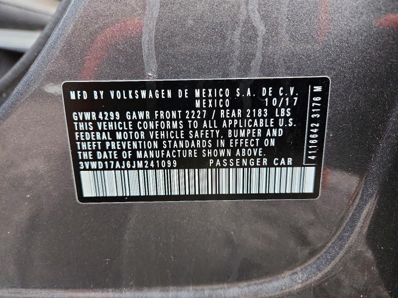Продаж на аукціоні авто 2018 Volkswagen Jetta, vin: 3VWD17AJ6JM241099, номер лоту: 72397295