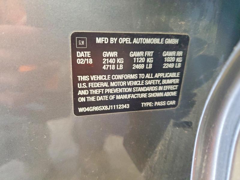 Aukcja sprzedaży 2018 Buick Regal, vin: W04GR6SX8J1112343, numer aukcji: 78083995