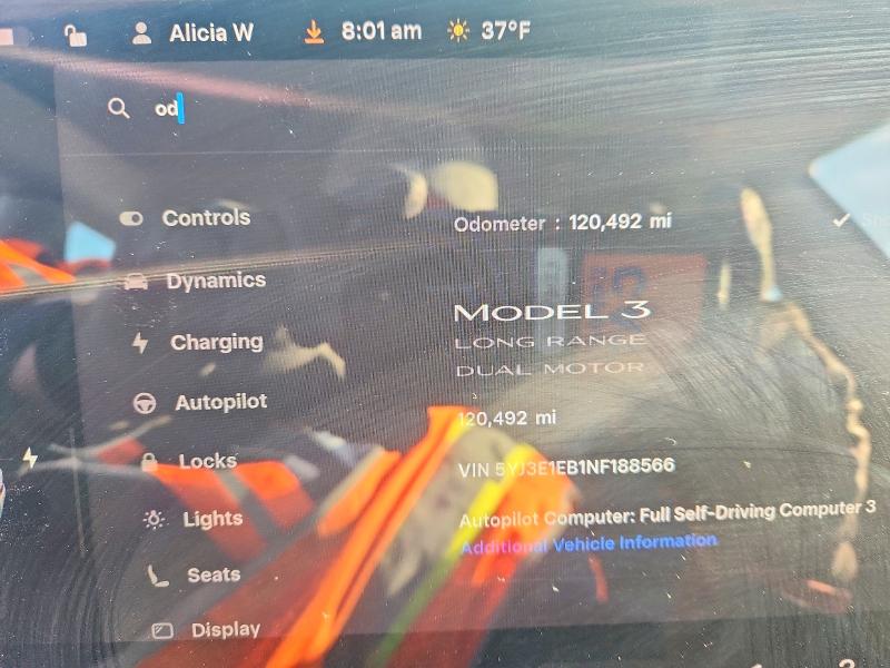 2022 Tesla Model 3 მანქანა იყიდება აუქციონზე, vin: 5YJ3E1EB1NF188566, აუქციონის ნომერი: 78128355