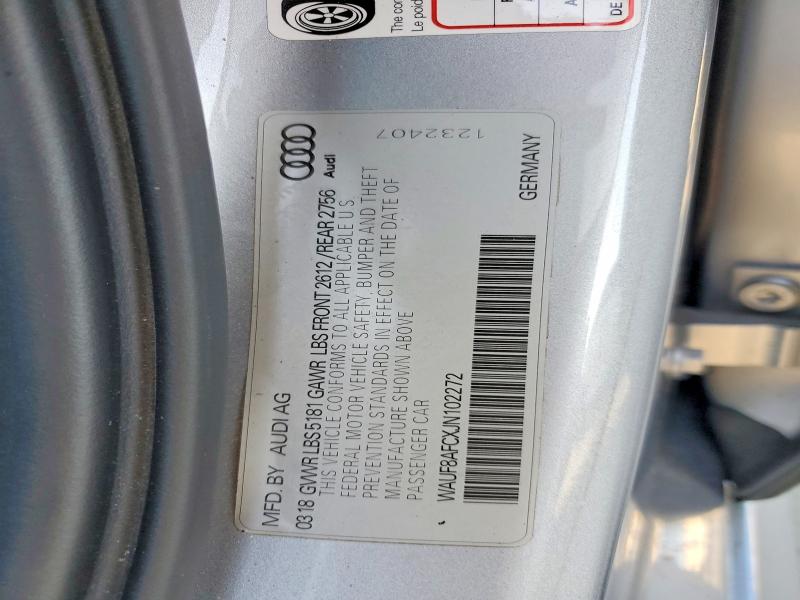 Aukcja sprzedaży 2018 Audi A6 Premium, vin: WAUF8AFCXJN102272, numer aukcji: 78272315