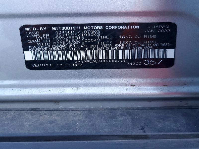 Продаж на аукціоні авто 2022 Mitsubishi Outlander Sport, vin: JA4ARUAU4NU006638, номер лоту: 75869545