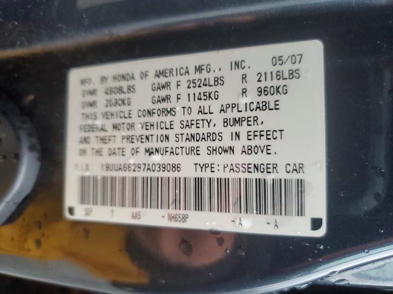 Auction sale of the 2007 Acura Tl, vin: 19UUA66297A039086, lot number: 77699045
