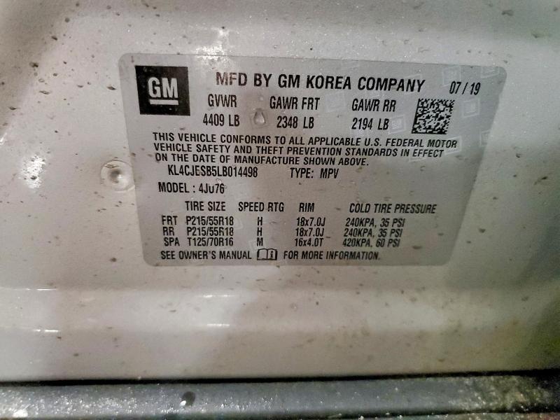 Aukcja sprzedaży 2020 Buick Encore, vin: KL4CJESB5LB014498, numer aukcji: 76239305