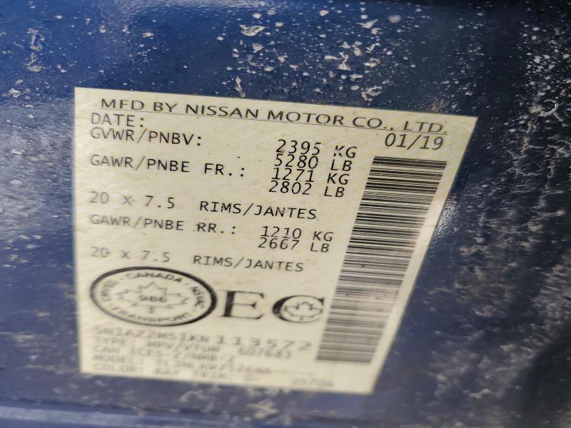 Продажа на аукционе авто 2019 Nissan Murano, vin: 5N1AZ2MS1KN113572, номер лота: 76875235