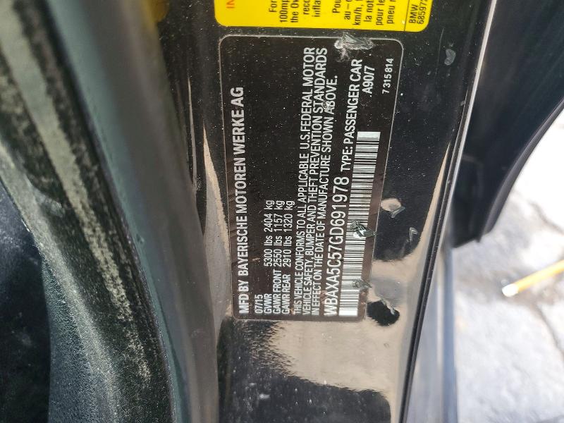 Aukcja sprzedaży 2016 Bmw 535, vin: WBAXA5C57GD691978, numer aukcji: 78297975