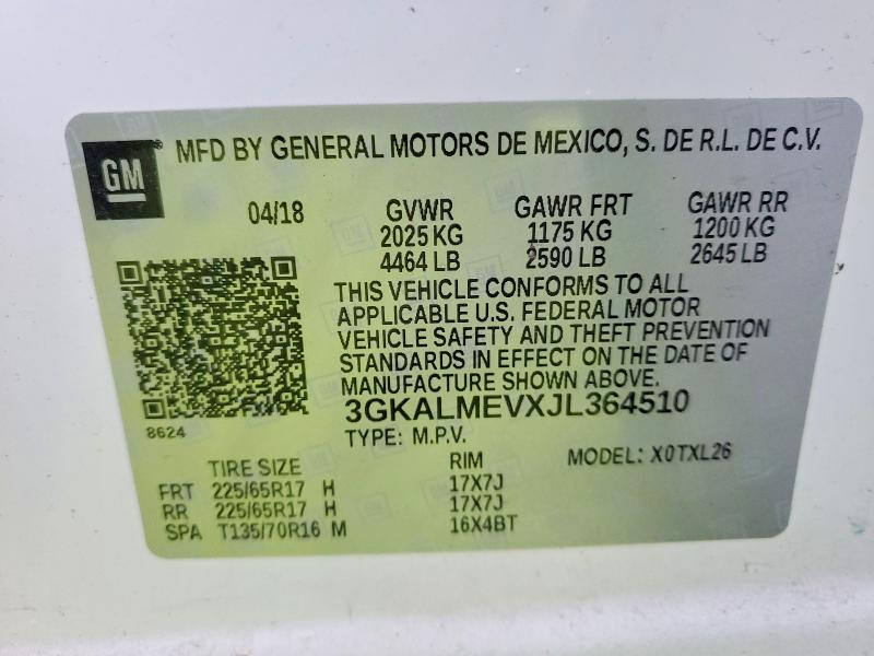 Aukcja sprzedaży 2018 Gmc Terrain, vin: 3GKALMEVXJL364510, numer aukcji: 76541085