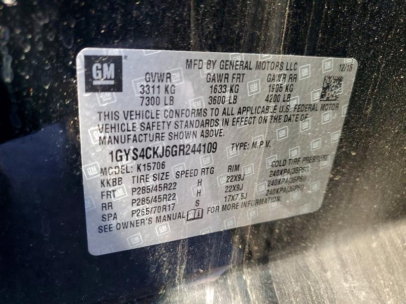 Aukcja sprzedaży 2016 Cadillac Escalade, vin: 1GYS4CKJ6GR244109, numer aukcji: 75446485