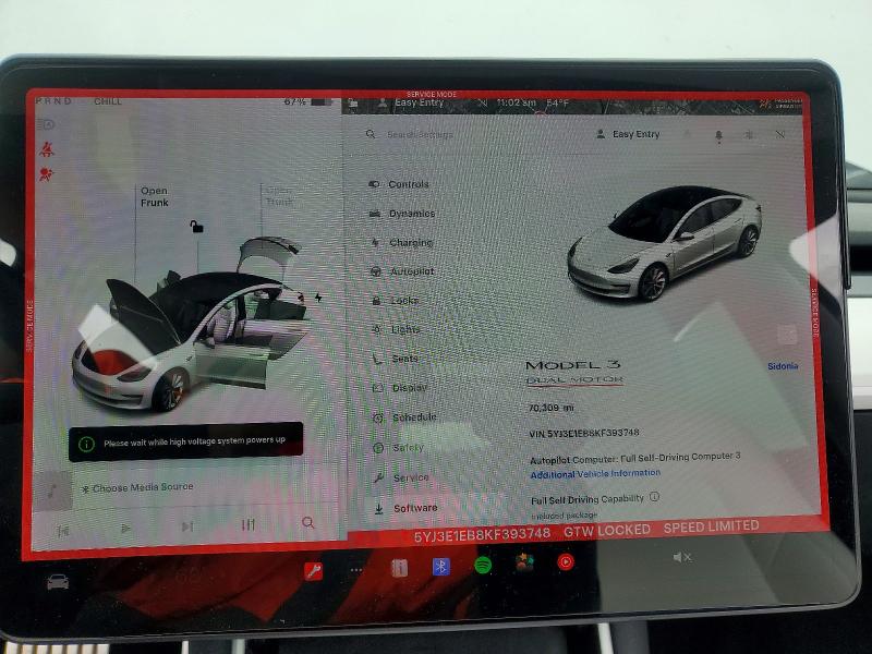 78474595 :رقم المزاد ، 5YJ3E1EB8KF393748 vin ، 2019 Tesla Model 3 مزاد بيع