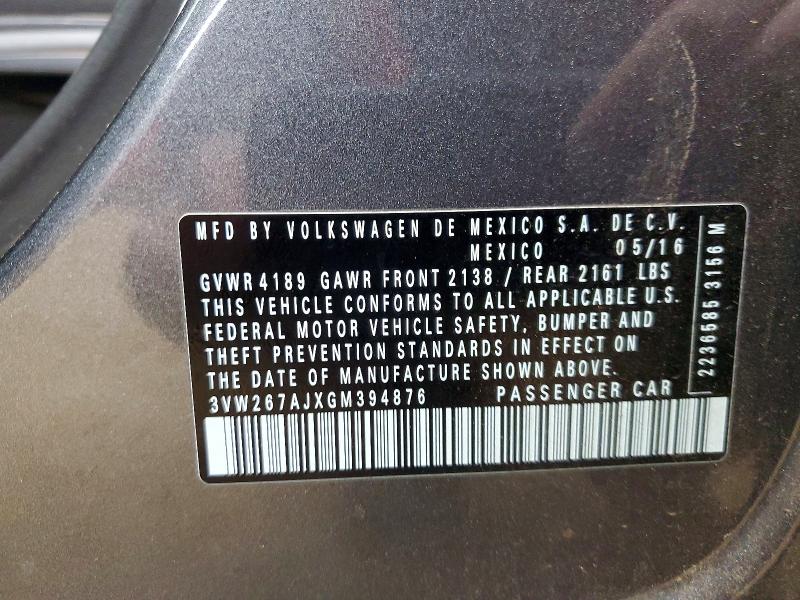 Aukcja sprzedaży 2016 Volkswagen Jetta, vin: 3VW267AJXGM394876, numer aukcji: 78412265