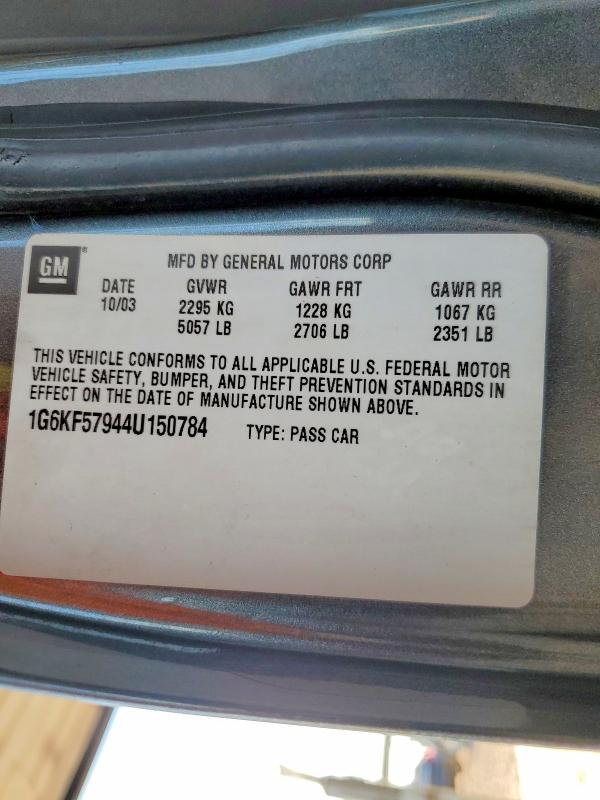 Продажа на аукционе авто 2004 Cadillac Deville Dt, vin: 1G6KF57944U150784, номер лота: 76990805