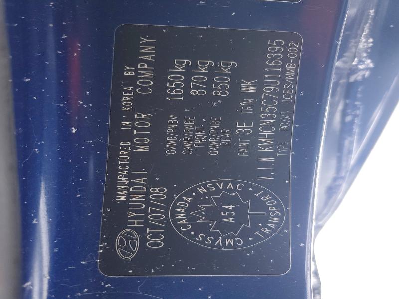 Продажа на аукционе авто 2009 Hyundai Accent Se, vin: KMHCN35C79U116395, номер лота: 75761505