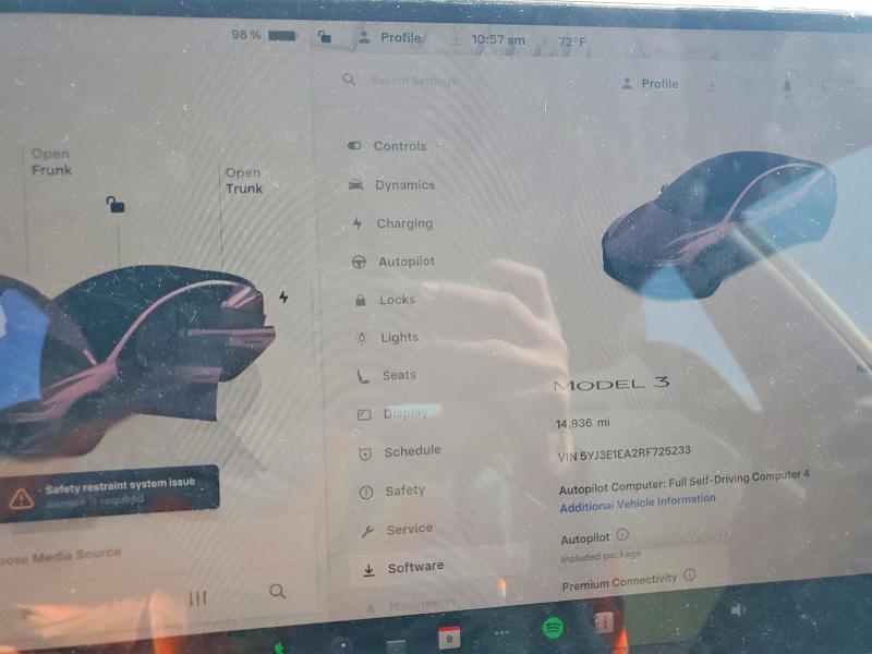 2024 Tesla Model 3 მანქანა იყიდება აუქციონზე, vin: 5YJ3E1EA2RF725233, აუქციონის ნომერი: 74641805