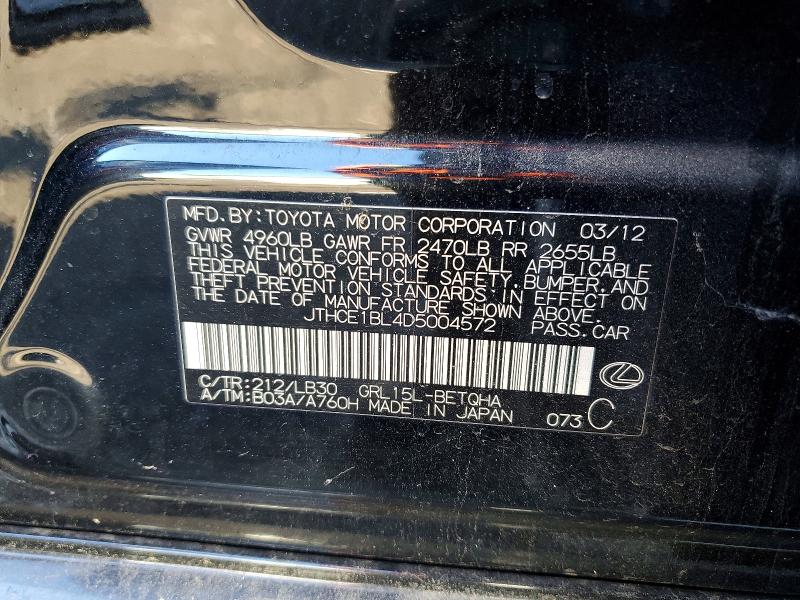 Продажа на аукционе авто 2013 Lexus Gs 350, vin: JTHCE1BL4D5004572, номер лота: 75417995