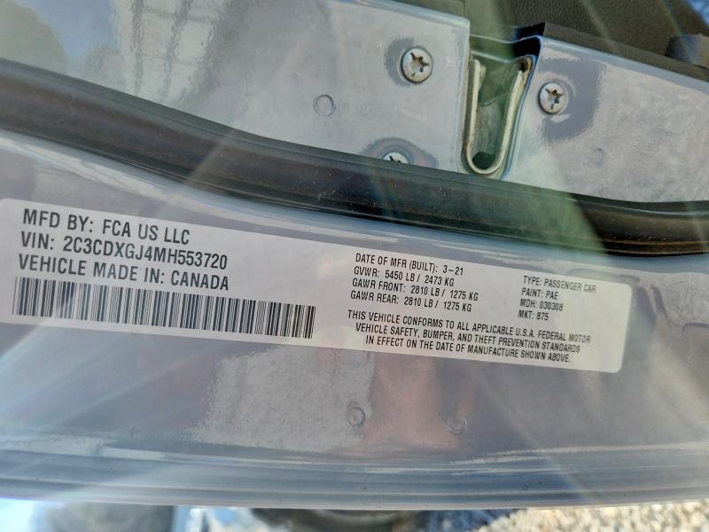 Продажа на аукционе авто 2021 Dodge Charger, vin: 2C3CDXGJ4MH553720, номер лота: 77561755