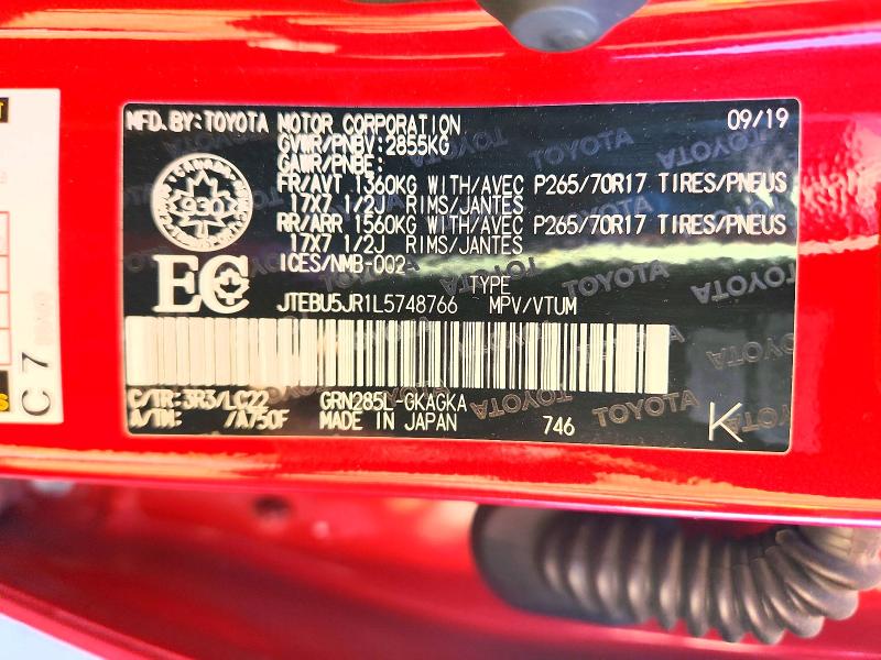 Aukcja sprzedaży 2020 Toyota 4runner Sr, vin: JTEBU5JR1L5748766, numer aukcji: 77593245