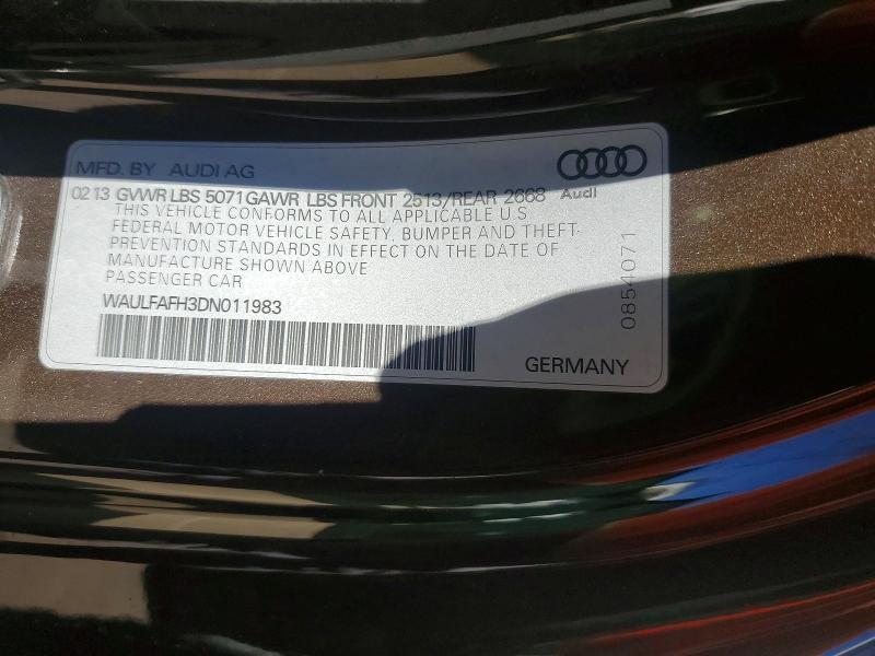 2013 Audi A5 მანქანა იყიდება აუქციონზე, vin: WAULFAFH3DN011983, აუქციონის ნომერი: 78029125