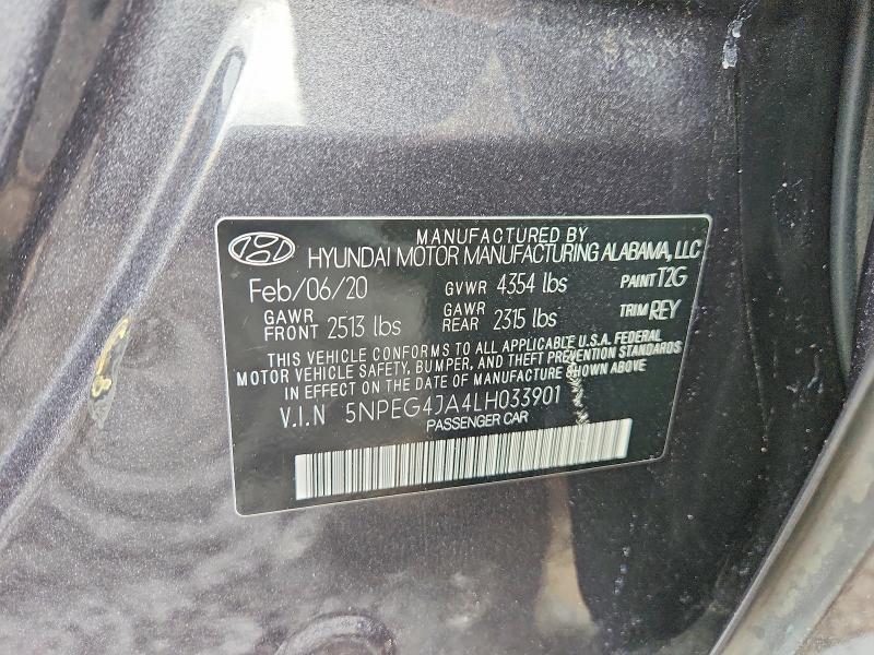 Aukcja sprzedaży 2020 Hyundai Sonata, vin: 5NPEG4JA4LH033901, numer aukcji: 77153055