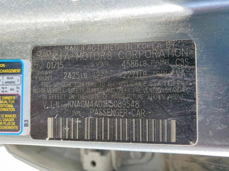 76769915 :رقم المزاد ، KNAGM4AD1F5089548 vin ، 2015 Kia Optima Hyb مزاد بيع