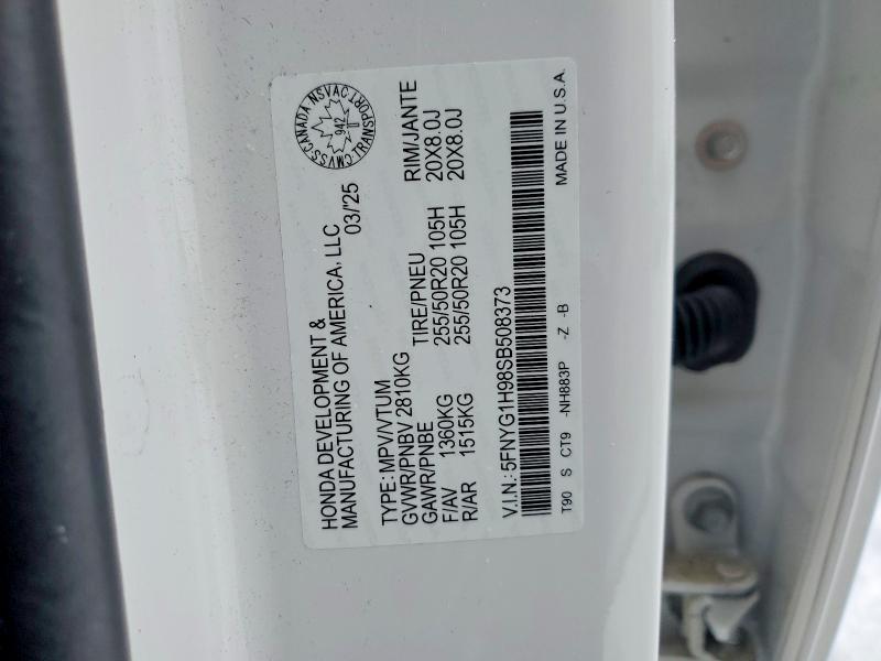 Продаж на аукціоні авто 2025 Honda Pilot, vin: 5FNYG1H98SB508373, номер лоту: 75069925