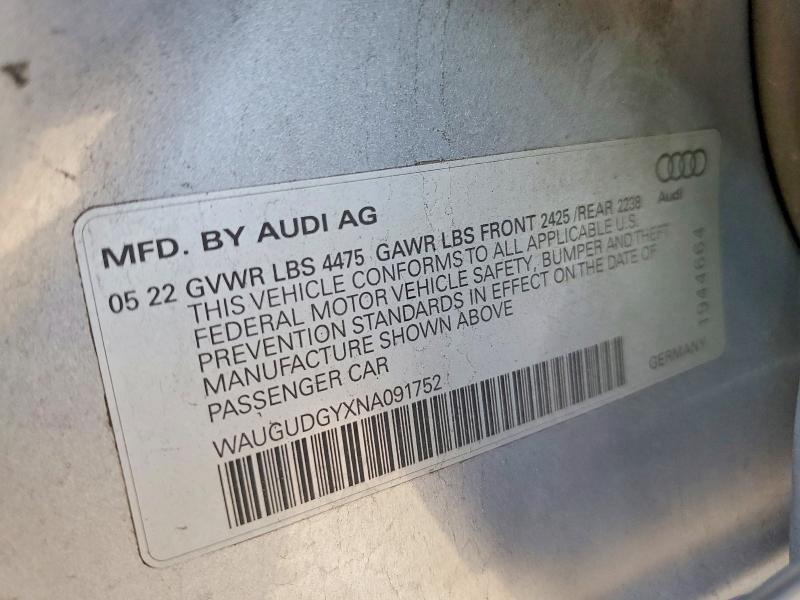 Продаж на аукціоні авто 2022 Audi A3, vin: WAUGUDGYXNA091752, номер лоту: 78711695