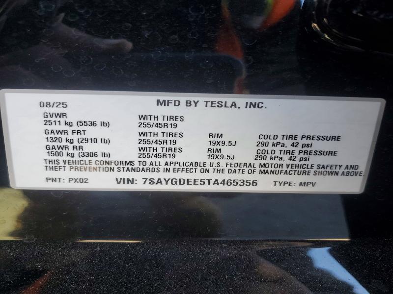Продажа на аукционе авто 2026 Tesla Model Y, vin: 7SAYGDEE5TA465356, номер лота: 78606835