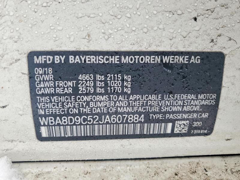 2018 Bmw 330 მანქანა იყიდება აუქციონზე, vin: WBA8D9C52JA607884, აუქციონის ნომერი: 77533815