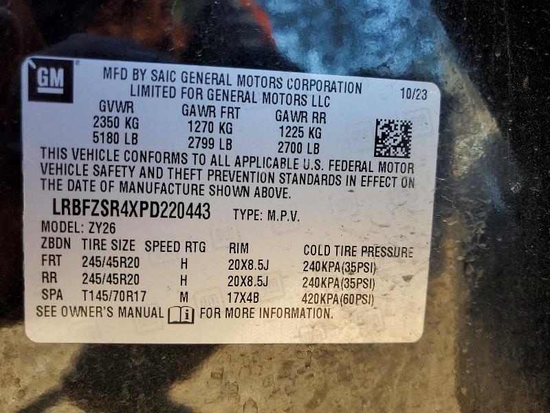 75345195 :رقم المزاد ، LRBFZSR4XPD220443 vin ، 2023 Buick Envision مزاد بيع