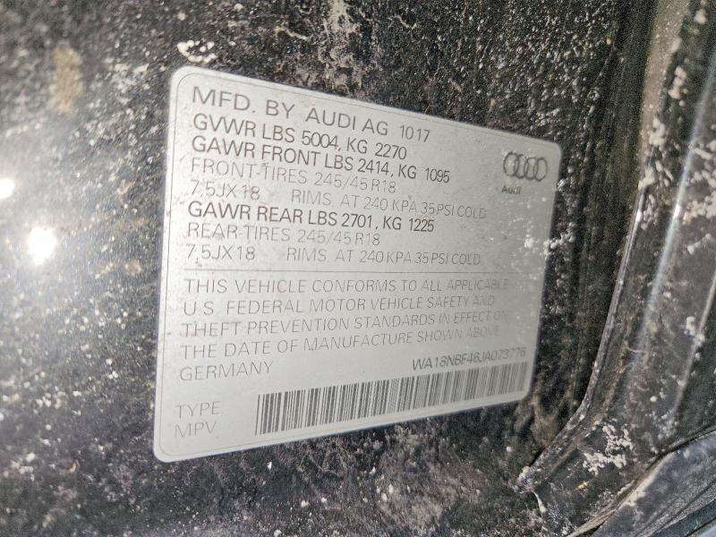 Aukcja sprzedaży 2018 Audi A4 Allroad, vin: WA18NBF46JA073776, numer aukcji: 75793765