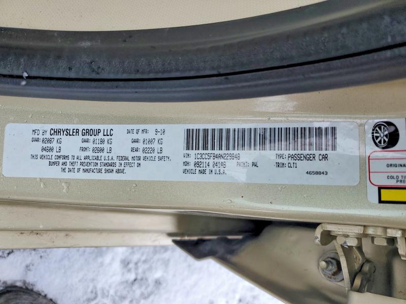 Продажа на аукционе авто 2010 Chrysler Sebring, vin: 1C3CC5FB4AN229848, номер лота: 77867115