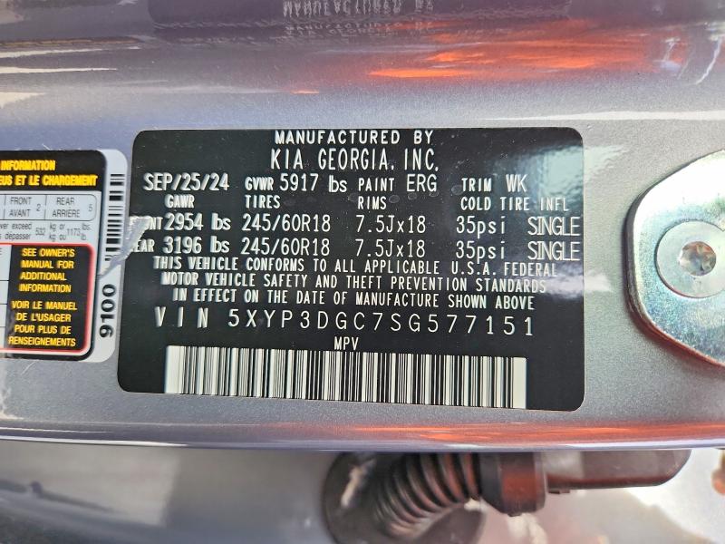 Aukcja sprzedaży 2025 Kia Telluride, vin: 5XYP3DGC7SG577151, numer aukcji: 79101815