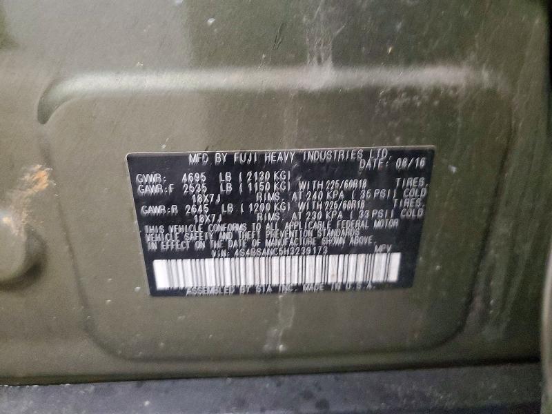 Aukcja sprzedaży 2017 Subaru Outback, vin: 4S4BSANC5H3239173, numer aukcji: 79022025
