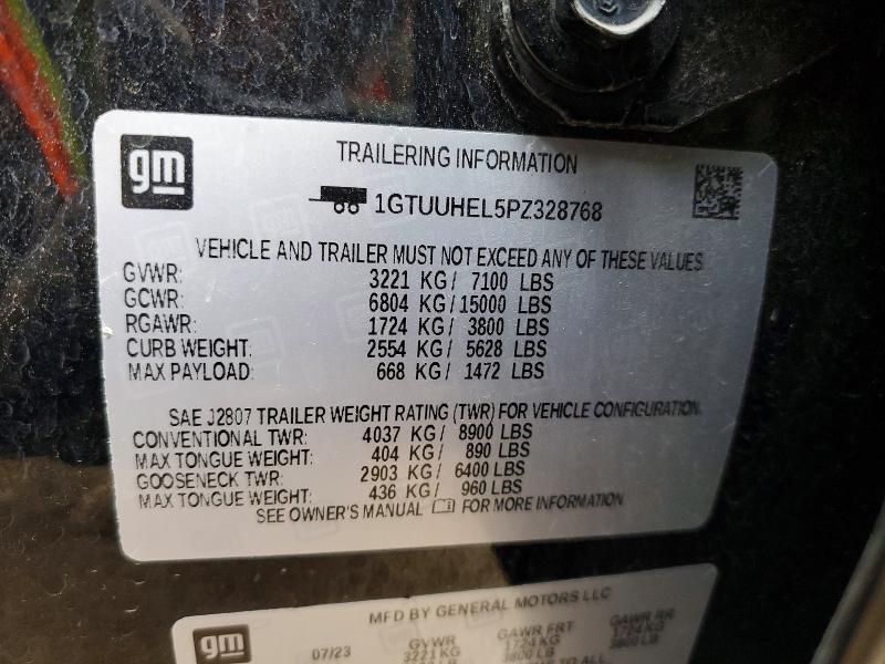 73469405 :رقم المزاد ، 1GTUUHEL5PZ328768 vin ، 2023 Gmc Sierra 1500 مزاد بيع
