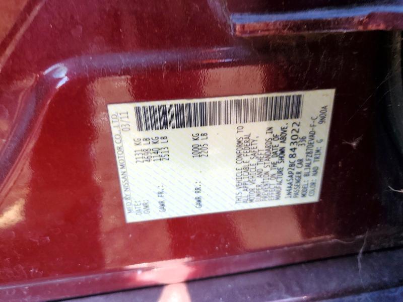 Продажа на аукционе авто 2011 Nissan Maxima, vin: 1N4AA5AP2BC843022, номер лота: 78753085