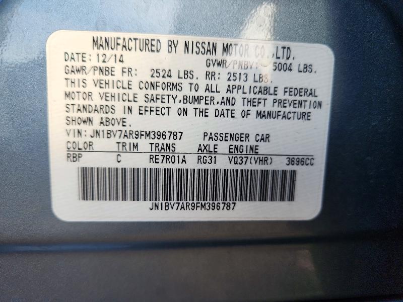Aukcja sprzedaży 2015 Infiniti Q50, vin: JN1BV7AR9FM396787, numer aukcji: 77232875
