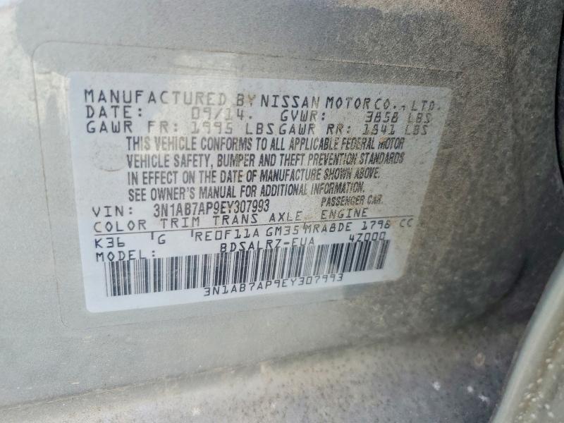 Продажа на аукционе авто 2014 Nissan Sentra, vin: 3N1AB7AP9EY307993, номер лота: 78980965