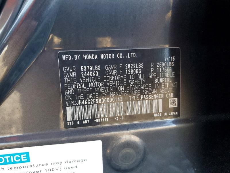 Aukcja sprzedaży 2016 Acura Rlx, vin: JH4KC2F98GC000143, numer aukcji: 76279395