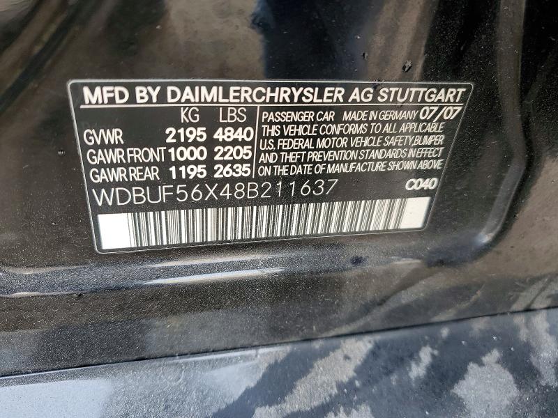 Aukcja sprzedaży 2008 Mercedes-benz E, vin: WDBUF56X48B211637, numer aukcji: 76456945
