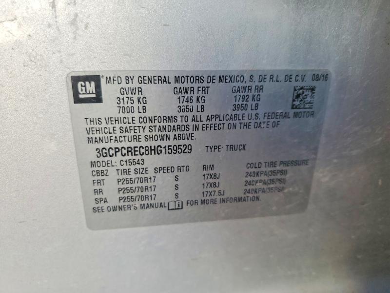 Продажа на аукционе авто 2017 Chevrolet Silverado, vin: 3GCPCREC8HG159529, номер лота: 78104645