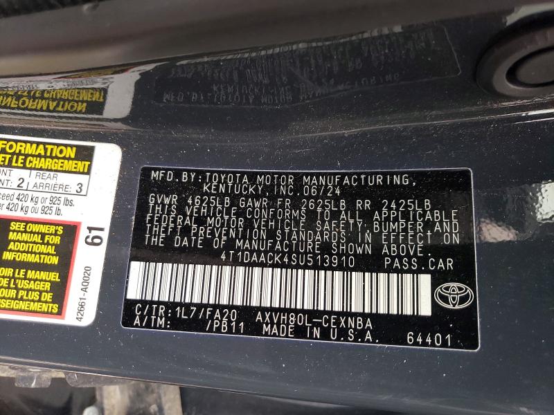 Продажа на аукционе авто 2025 Toyota Camry, vin: 4T1DAACK4SU513910, номер лота: 76342655