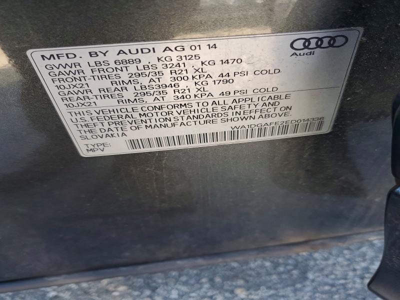77328825 :رقم المزاد ، WA1DGAFE2ED014336 vin ، 2014 Audi Q7 مزاد بيع