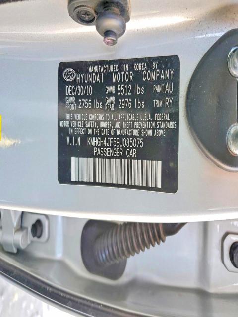 Aukcja sprzedaży 2011 Hyundai Equus, vin: KMHGH4JF5BU035075, numer aukcji: 76325245