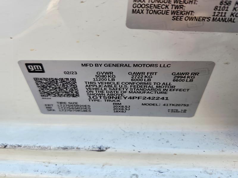 77694275 :رقم المزاد ، 1GT59NEY4PF242241 vin ، 2023 Gmc Sierra مزاد بيع