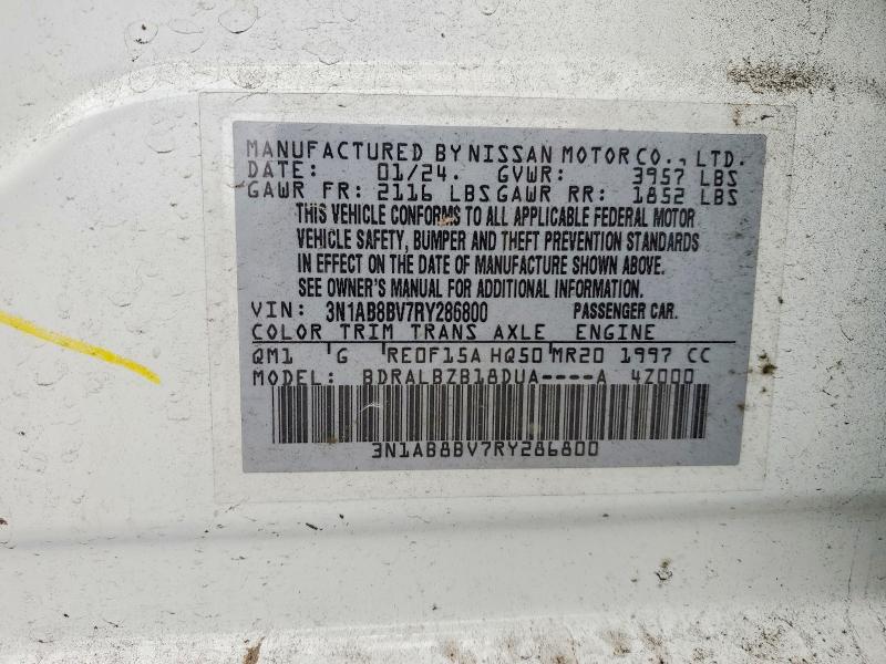Aukcja sprzedaży 2024 Nissan Sentra, vin: 3N1AB8BV7RY286800, numer aukcji: 77658075