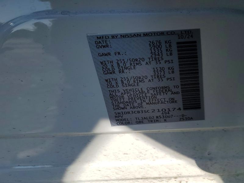 Продажа на аукционе авто 2025 Nissan Pathfinder, vin: 5N1DR3CB3SC210174, номер лота: 76214495