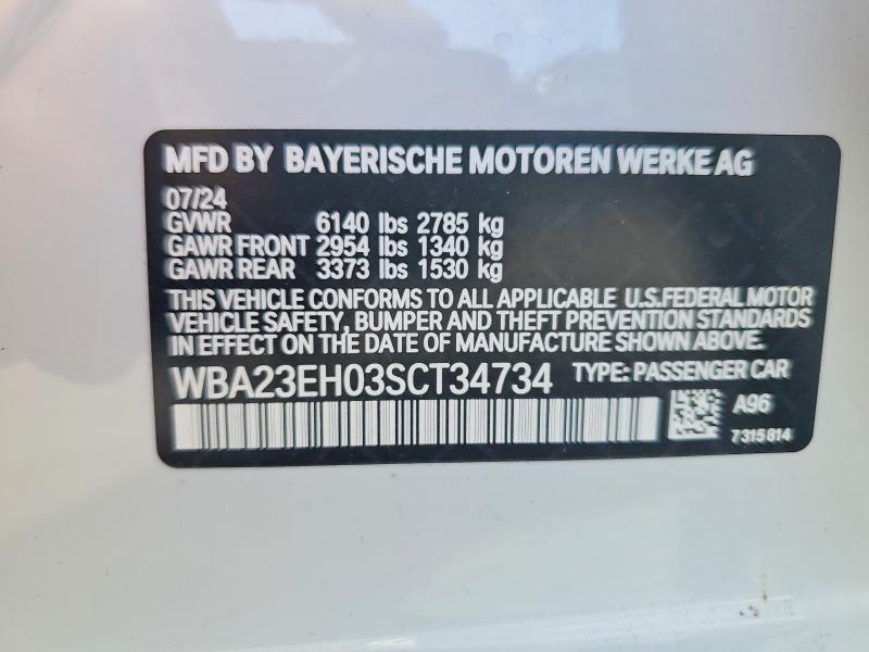 78683975 :رقم المزاد ، WBA23EH03SCT34734 vin ، 2025 Bmw 740 مزاد بيع